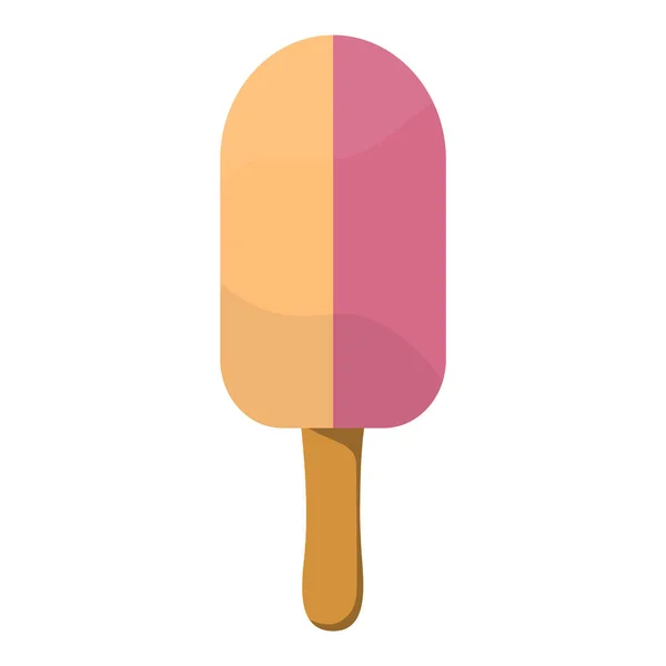 과일 아이스크림 벡터 일러스트 아이콘 만화 디저트 달콤한 차가운 스낵 바닐라 맛 있는 냉동된 사탕 맛 디자인 파티 바 맛 있는 절연 — 스톡 벡터
