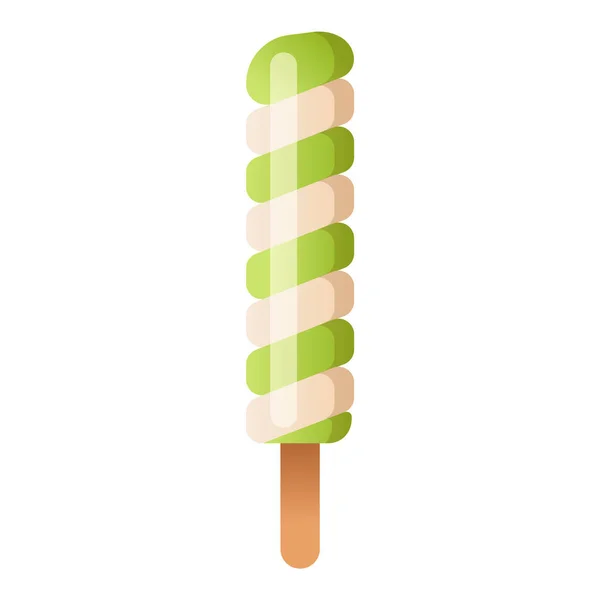 Obst Eis Vektor Illustration Symbol isoliert Dessert süß kalt Snack Vanille lecker gefroren Süßigkeiten Geschmack Design köstliche Bar Party grün — Stockvektor