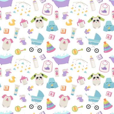 Bebek simgeler Dikişsiz desen vektör