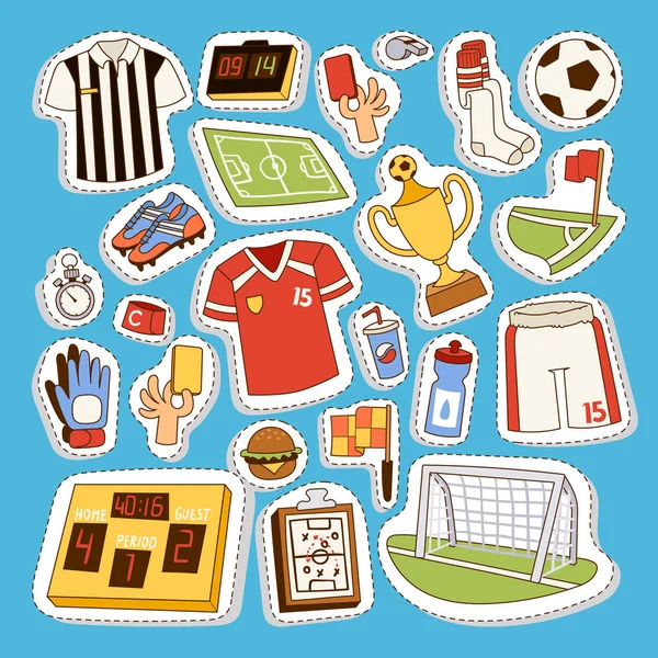 Illustration vectorielle des icônes du football . — Image vectorielle