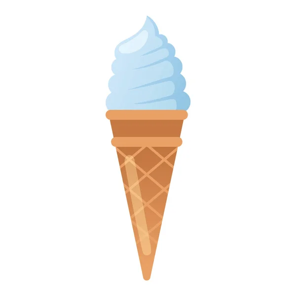 冰激淋甜点矢量插图巧克力食品甜冷孤立的图标小吃锥美味水果冷冻糖果卡通多彩硅片华夫格栏 — 图库矢量图片