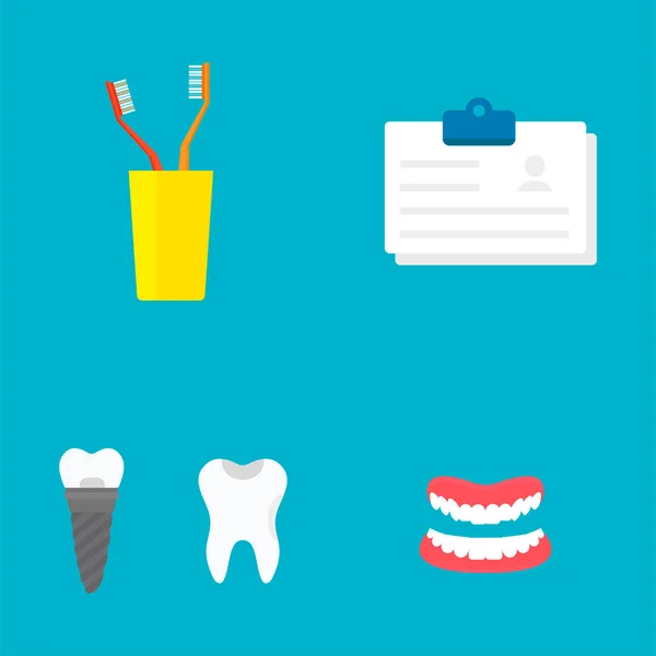 Plano de saúde dentista ferramentas médicas instrumento de medicina higiene estomatologia ilustração vetor . —  Vetores de Stock