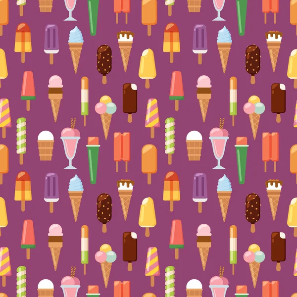 Fruit glace sans couture motif fond vectoriel illustration — Image vectorielle