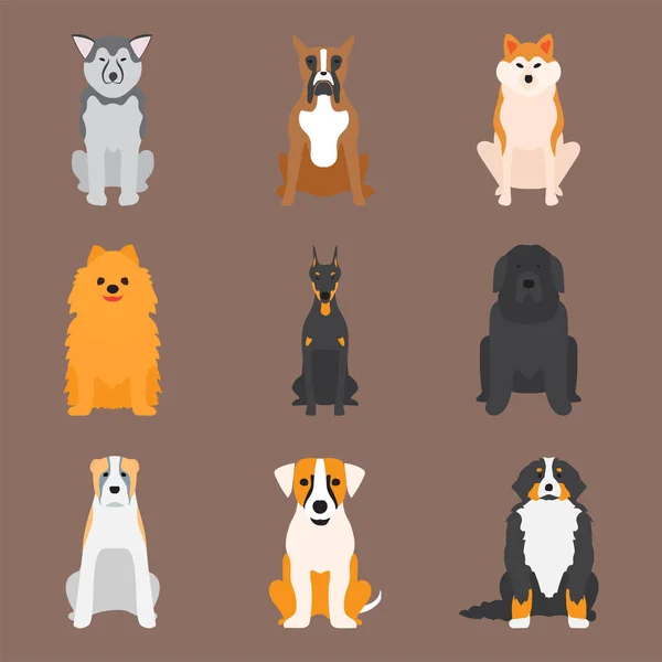 Divertido perro de dibujos animados personaje de pan de dibujos animados cachorro amable adorable vector canino ilustración . — Vector de stock