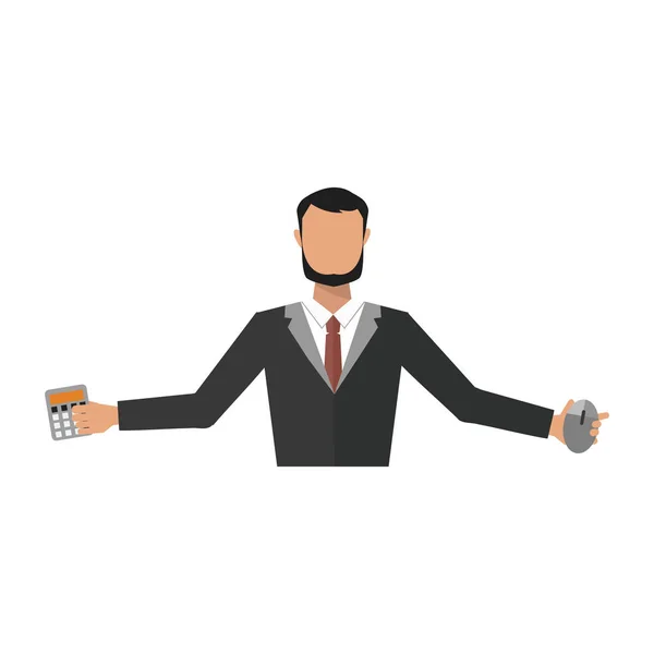 Hombre de negocios oficina trabajo estrés trabajo vector ilustración plana estilo persona gerente carácter — Vector de stock