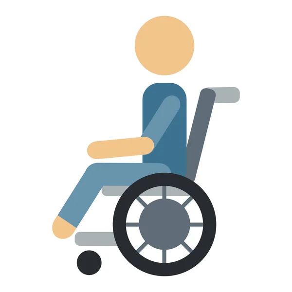 Traumatisme accident fauteuil roulant sécurité vecteur humain silhouette dessin animé style plat homme santé — Image vectorielle