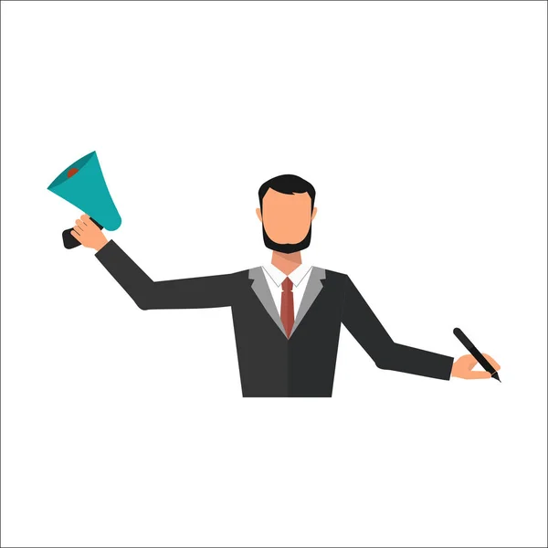 Zakelijke man office werk stress werk vector illustratie vlakke stijl persoon manager karakter — Stockvector