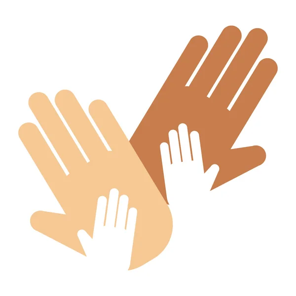Persone mani che mostrano saluto polso direzione simbolo dito pollice umano concetto vettoriale illustazione — Vettoriale Stock