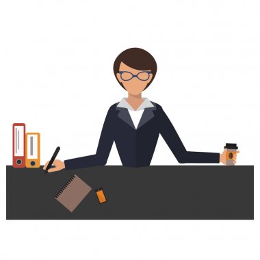 İş kadın ofis iş stres iş vektör illüstrasyon kişi Yöneticisi karakter