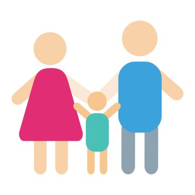 İnsanlar mutlu aile karikatür ve ilişki karakter yaşam tarzı vektör çizim siluet