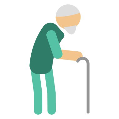 Yaşlı adam siluet karikatür ilişki karakter yaşam tarzı vektör çizim