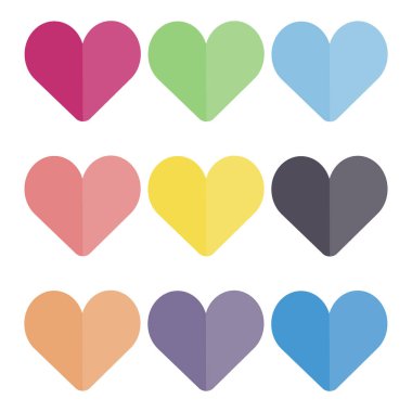 Kalp şekli vektör simgesi basit kırmızı Sevgililer sembol sevgi işareti romantik vektör çizim