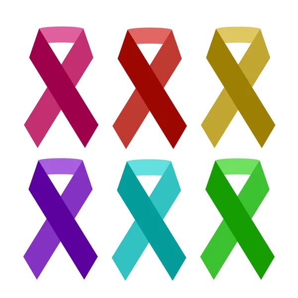 Colorful aids ribbon isolated on white vector awareness ribbon aids hiv symbol charity element — Stock Vector