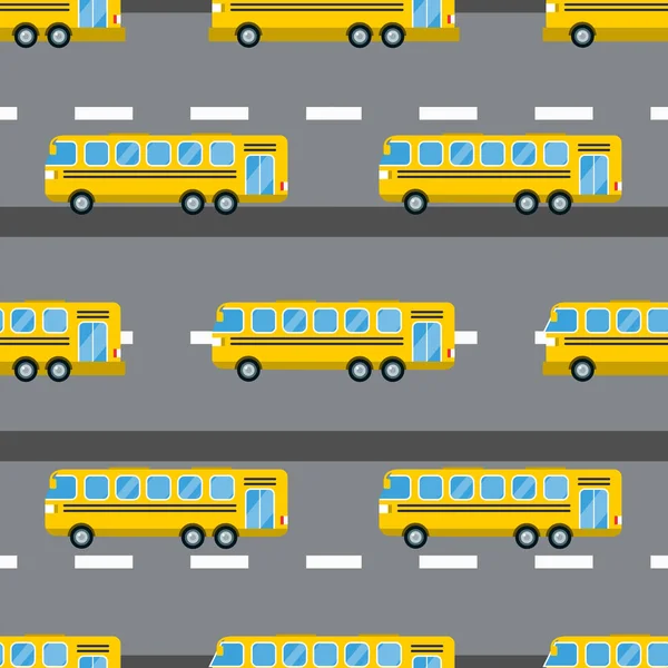 Autobús de la ciudad sin costura patrón vector ilustración . — Vector de stock