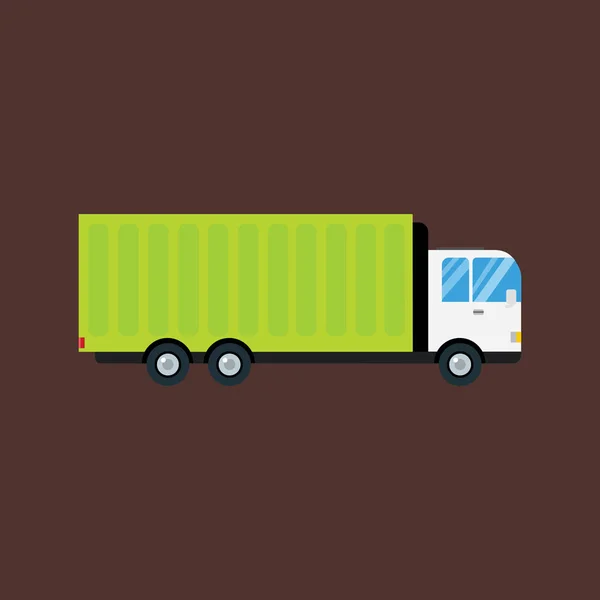 Livraison transport fret logistique camion commercial autoroute industrielle ville vecteur illustration . — Image vectorielle