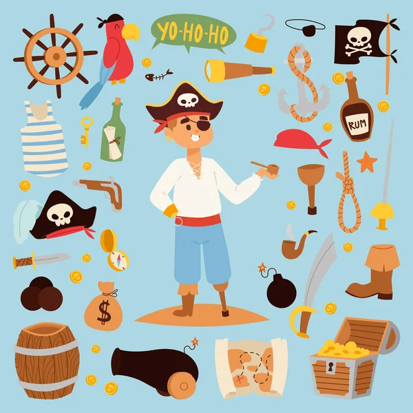 Pegatinas piratas iconos vector . — Vector de stock