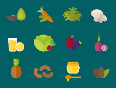 Vegan gıda doğa Restoran meyve vejetaryen diyet sağlıklı sebze vektör çizim