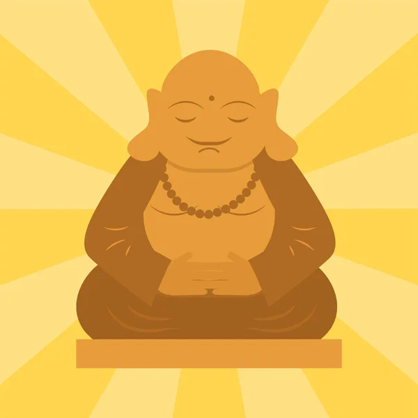 Budda estátua de tailândia harmonia budha cultura espiritual meditação escultura vetor ilustração — Vetor de Stock