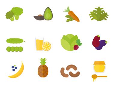 Vegan gıda doğa Restoran meyve vejetaryen diyet sağlıklı sebze vektör çizim