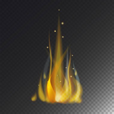 Alev ateş etmek ateşli yanık vektör simge sıcak tehlike ve kamp ateşi yanan sarı şenlik ateşi ışık pişirme.