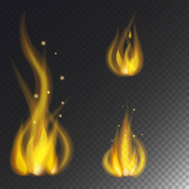 Alev ateş etmek ateşli yanık vektör simge sıcak tehlike ve kamp ateşi yanan sarı şenlik ateşi ışık pişirme.