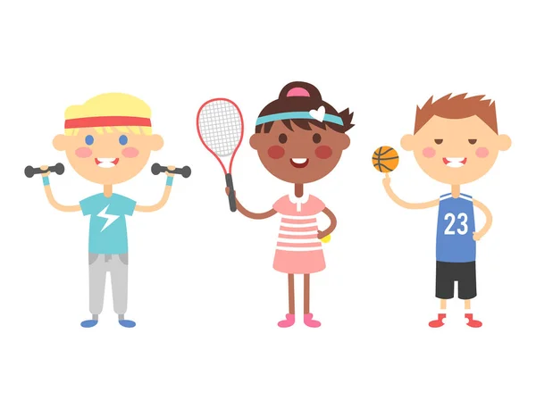Νέοι παιδιά αρεστό μελλοντικές πατίνια γυμναστική παιδιά άθλημα παίκτες εικονογράφηση φορέα. — Διανυσματικό Αρχείο