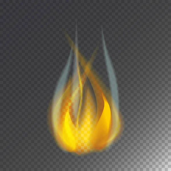 Fuego llama caliente quemadura vector icono caliente peligro y cocinar amarillo hoguera luz fuego ardiente fogata . — Vector de stock