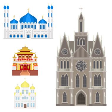 Katedral kilise Tapınağı geleneksel Simgesel Yapı turizm vektör çizim oluşturma