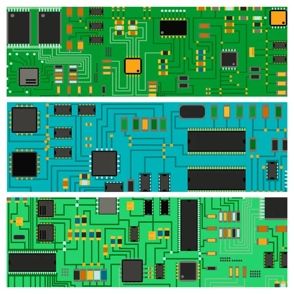Computador chip tecnologia processador circuito placa-mãe sistema de informação vetor ilustração —  Vetores de Stock
