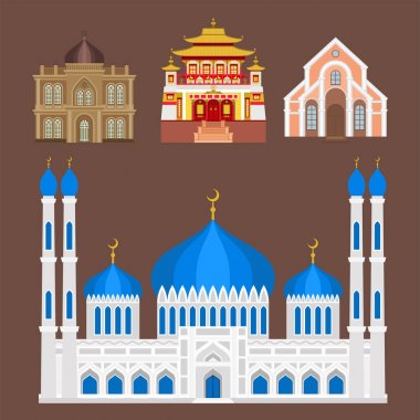 Katedral kilise Tapınağı geleneksel Simgesel Yapı turizm vektör çizim oluşturma