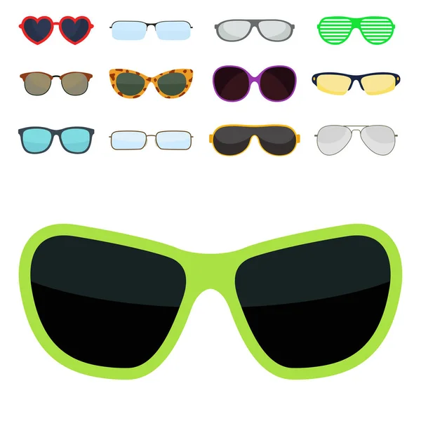 Mode set Sonnenbrille Zubehör Sonnenbrille Kunststoff Rahmen moderne Brillen Vektor Illustration. — Stockvektor