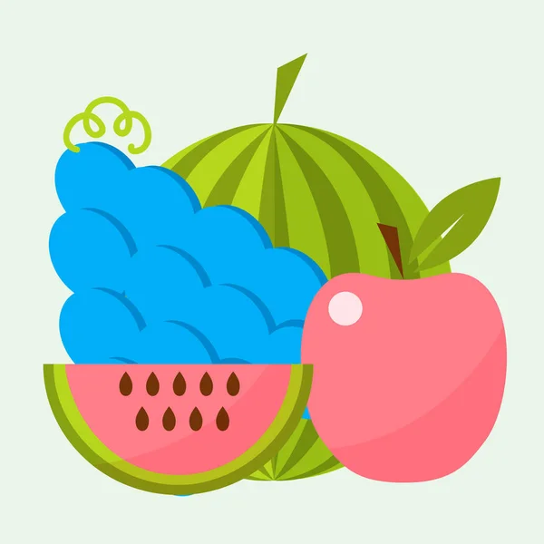 Apfel Hintergrund Vektor Illustration Textil Bio Früchte nahtlose Muster. — Stockvektor