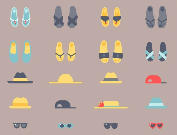 Flip flops design vetor ilustração gráfico praia casual calçado chinelo beleza relaxar sapato vestuário —  Vetores de Stock