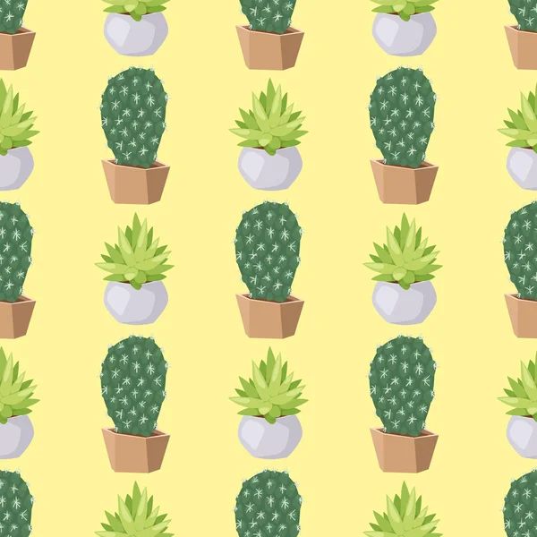 Cactus nature desert flower green mexican succulent tropical plant seamless pattern cacti floral vector illustration. - Stok Vektor