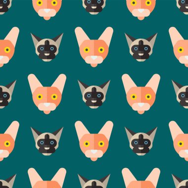 Kediler vektör illüstrasyon sevimli hayvan Dikişsiz desen komik dekoratif kitty karakter kedi iç modaya uygun evde beslenen hayvan yavru kedi