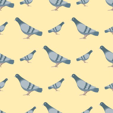 Kuş vektör çizim Dikişsiz desen çizgi film sevimli fauna barış arka plan tüy uçuş hayvan siluet uçan güvercin