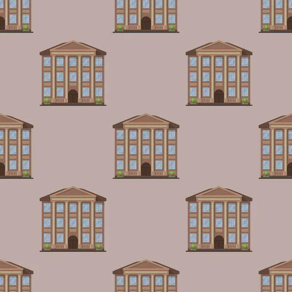 City buildings modern tower office architecture seamless pattern house business apartment home facade vector illustration