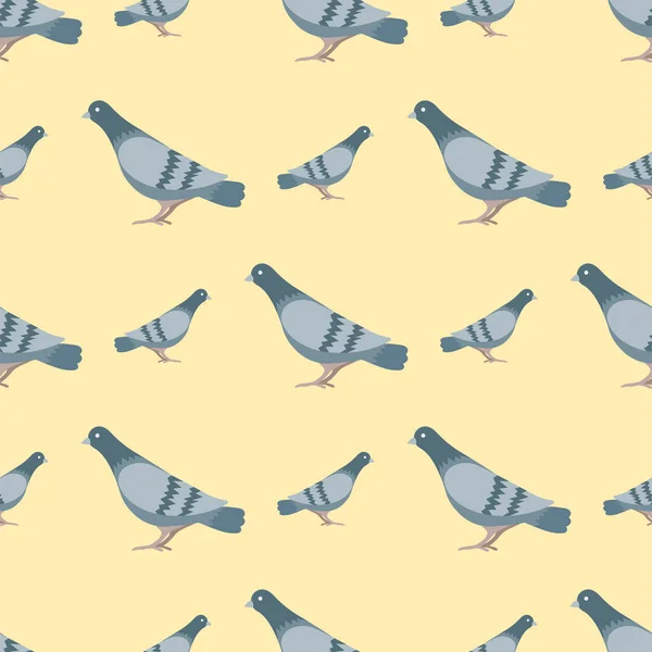 Περιστέρι πετώντας πουλί διανυσματικά εικονογράφηση χωρίς ραφή πρότυπο κινουμένων σχεδίων χαριτωμένο πανίδα ειρήνη φόντο φτερό πτήση ζώων σιλουέτα — Διανυσματικό Αρχείο