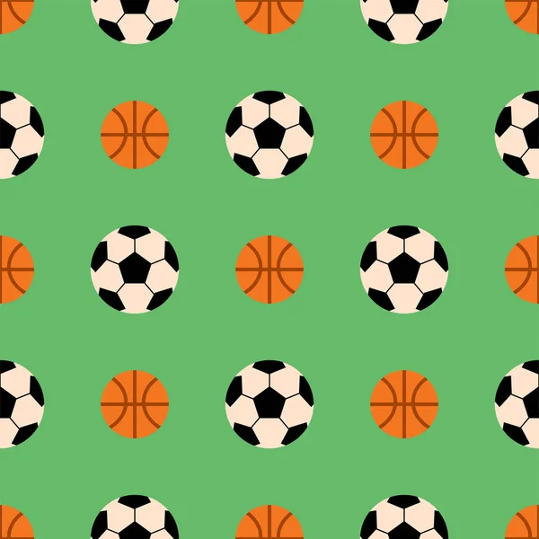 Seamless pattern with soccer balls vector hexagon symbol sport game tile basketball sport shape backdrop illustration. — Stock Vector