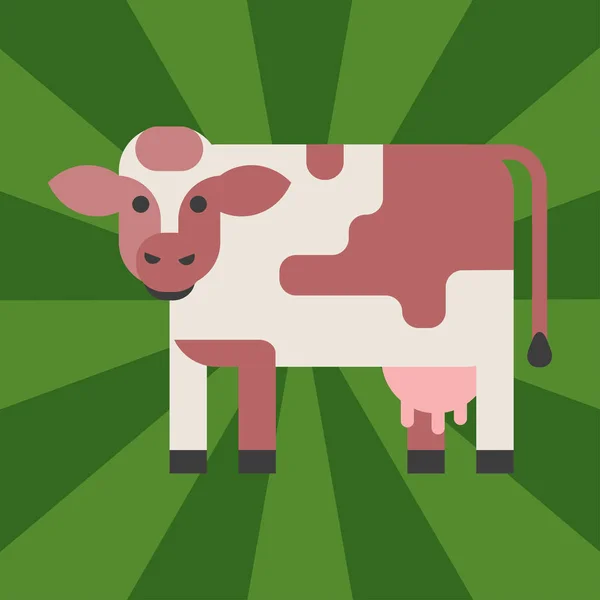 Cow gård djur tecken vektor illustration nötkreatur däggdjur naturen vilda nötkött jordbruk. — Stock vektor