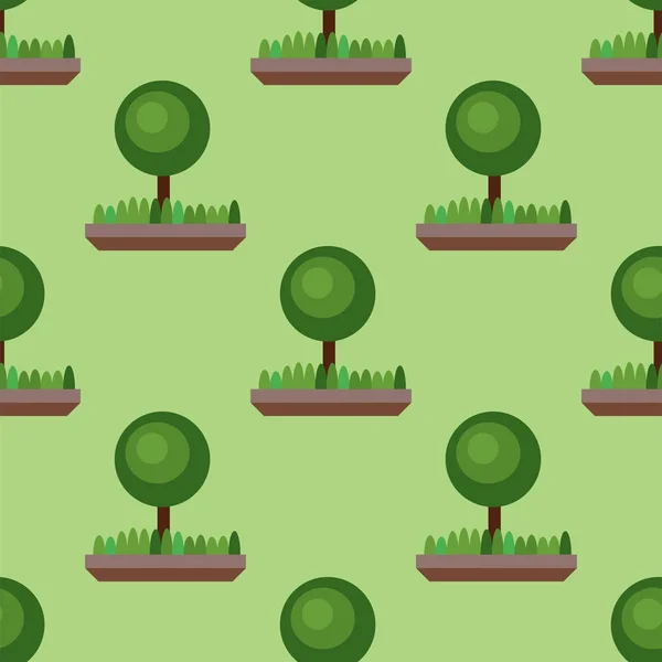 Hojas de árboles verdes patrón sin costura vector hoja de verano fondo de la planta — Vector de stock