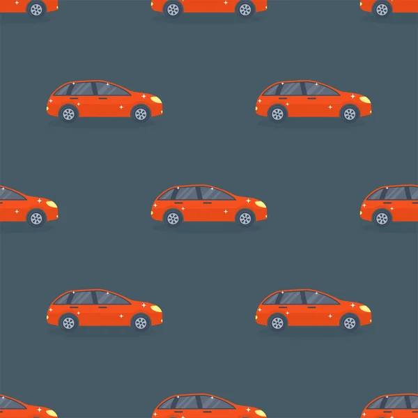Tipo de veículo de carro vermelho plano design sedan sem costura vetor padrão genérico clássico negócio auto ilustração . —  Vetores de Stock
