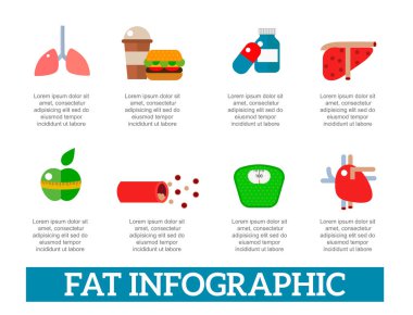 Infographic öğeleri ve sağlık kavramı düz vektör çizim koşu kilo