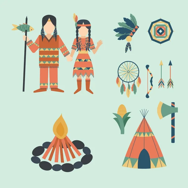 Indianer Symbol Tempel Ornament und Element Retro Vintage Hinduismus ethnische Menschen Werkzeuge Vektor Illustration — Stockvektor