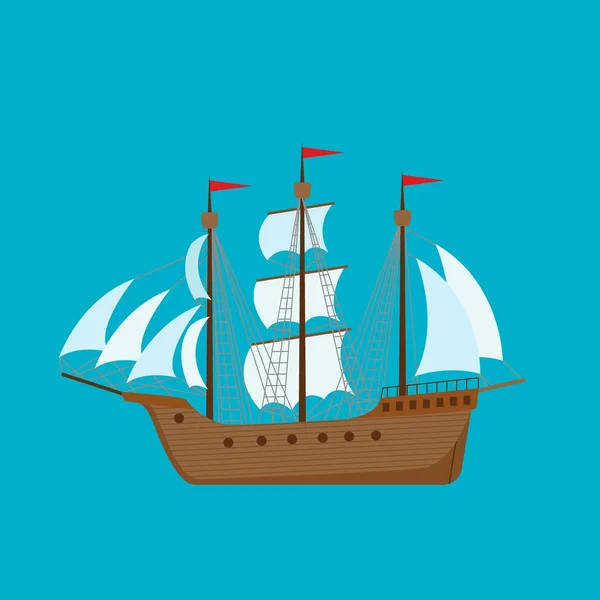 Bateau de croisière bateau symbole de la mer bateau industrie du voyage vecteur voiliers ensemble de croisière icône marine — Image vectorielle