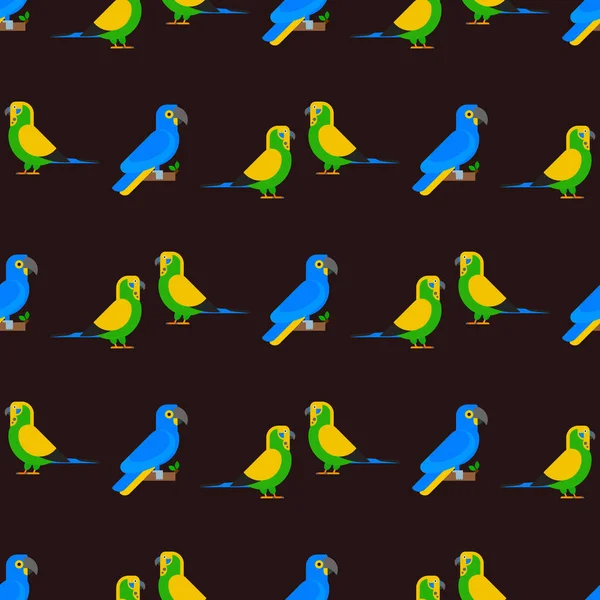 Parrots birds seamless pattern animal nature tropical parakeets education colorful pet vector illustration