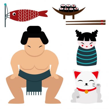 Japonya Simgesel Yapı seyahat vektör simgeler koleksiyon kültür işareti tasarım öğeleri zaman vektör çizim seyahat