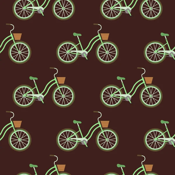 Fietsen vintage stijl oude fiets naadloze patroon achtergrond vervoer vectorillustratie — Stockvector