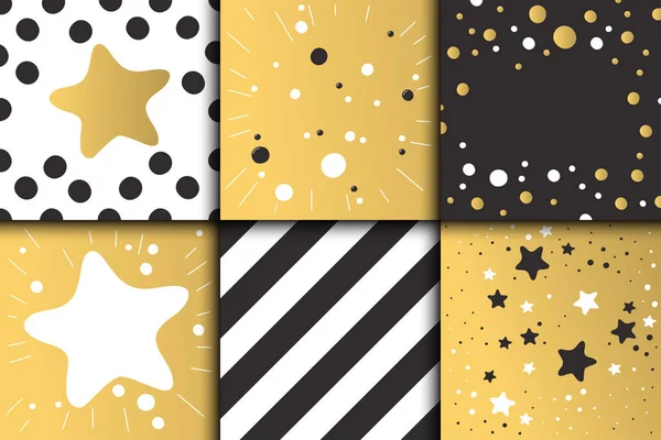 美しい誕生日の招待カード デザイン ゴールドと黒の色ベクトルの装飾の挨拶. — ストックベクタ