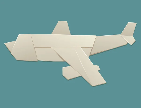 Origami lojistik kağıt uçak taşıma kavramı özgün düz seyahat kağıt levha ulaşım özgürlük vektör çizim. — Stok Vektör